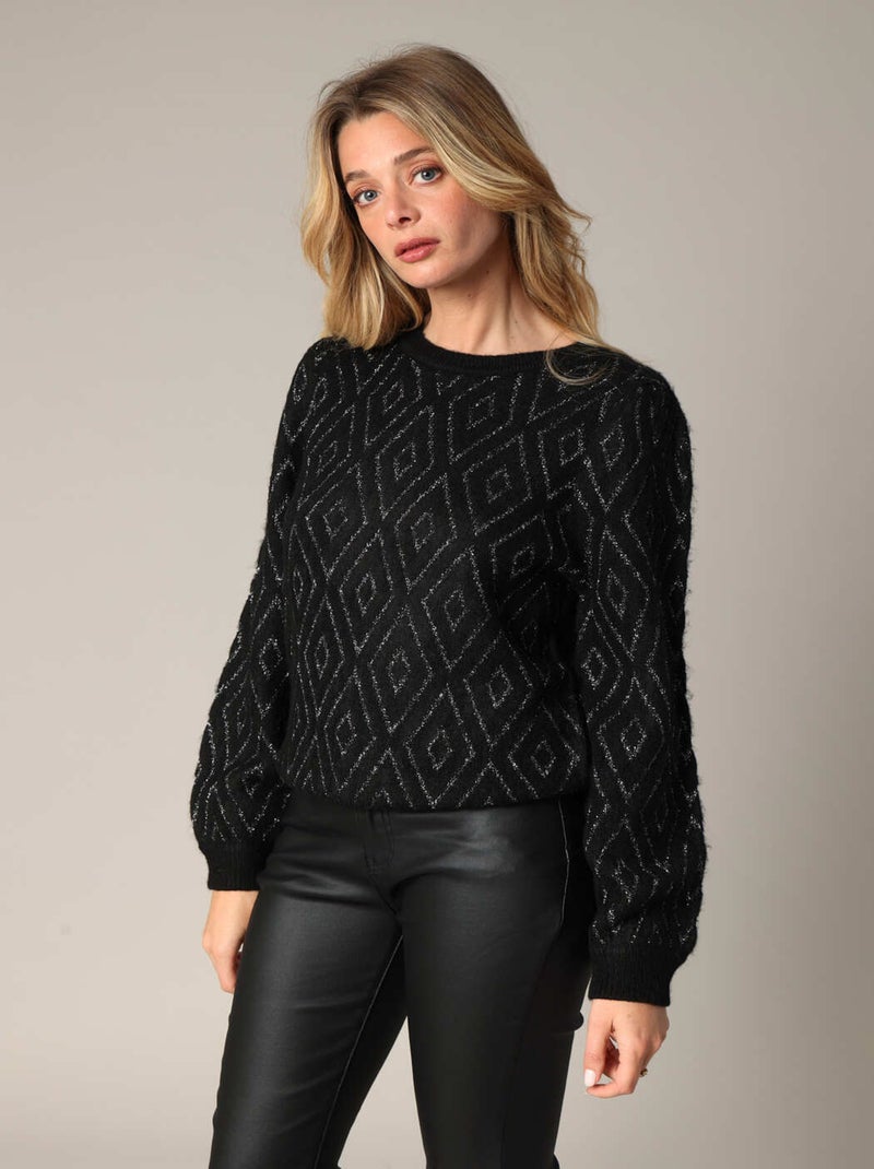 Pull motif losange
 'Deeluxe' Noir - Kiabi