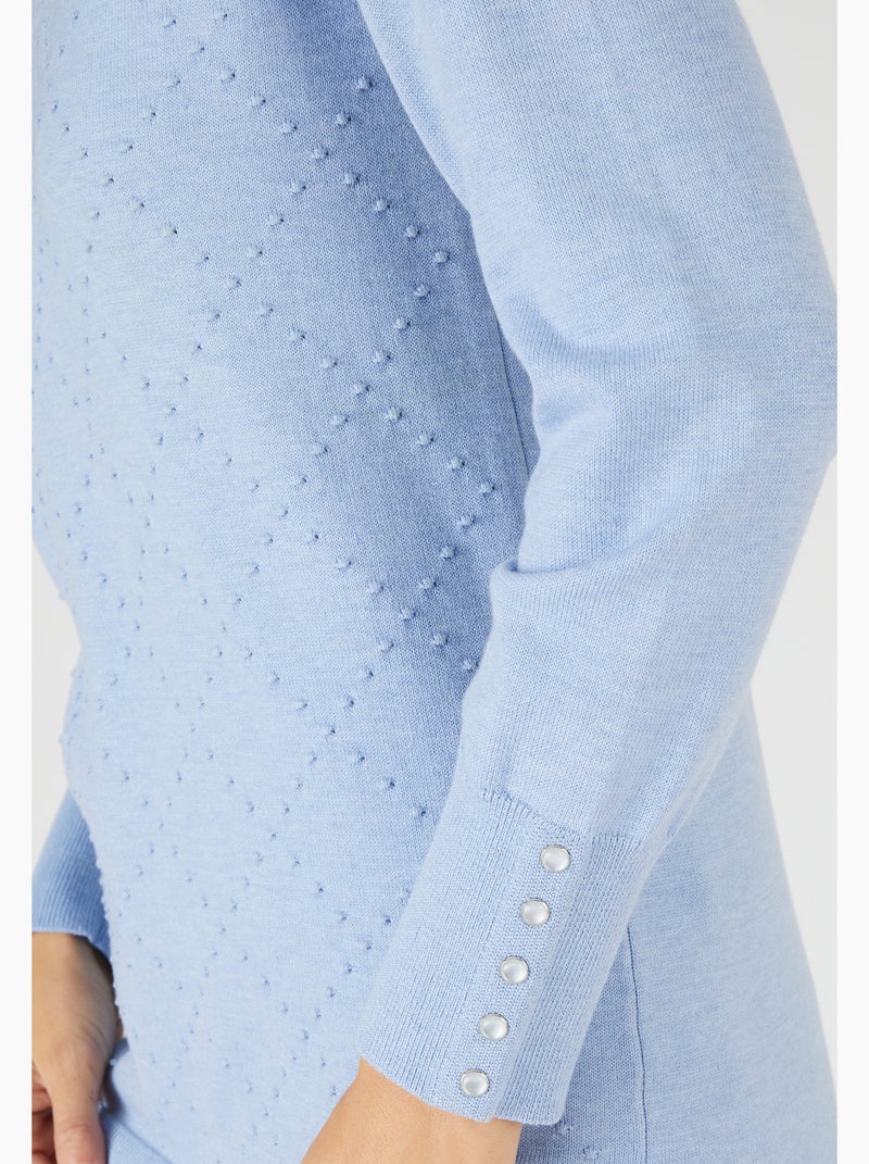 Pull motif losanges - Damart Bleu - Kiabi