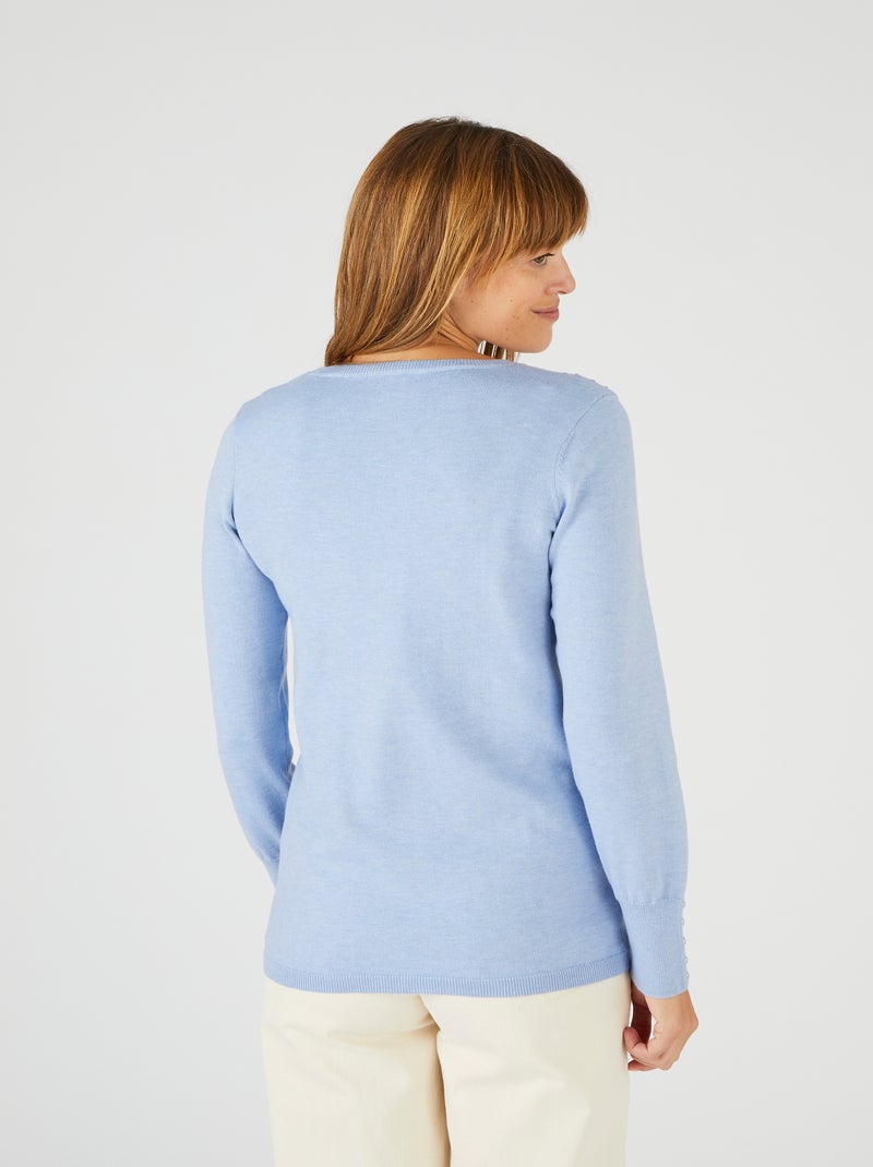 Pull motif losanges - Damart Bleu gris - Kiabi