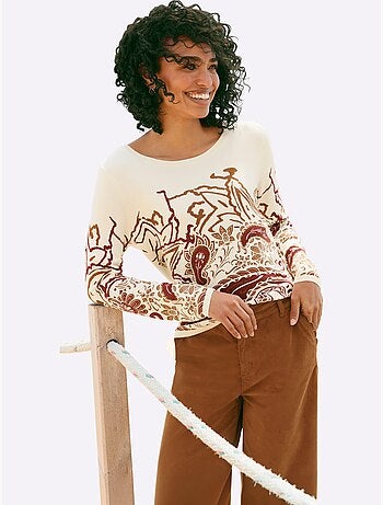 Pull motif paisley - taille standard - helline