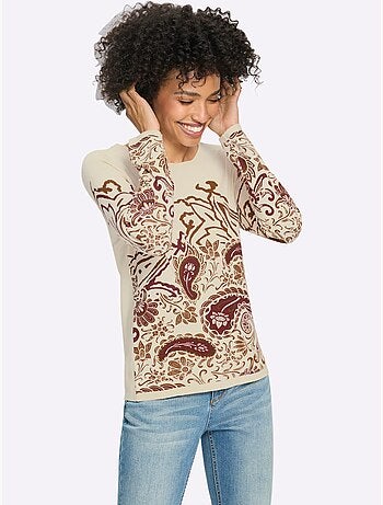 Pull motif paisley - taille standard - helline