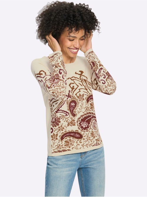 Pull motif paisley - taille standard - helline - Kiabi