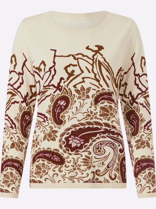 Pull motif paisley - taille standard - helline - Kiabi