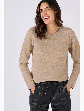 Pull motif zébré maille poilue - Damart
