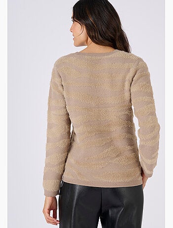 Pull motif zébré maille poilue - Damart