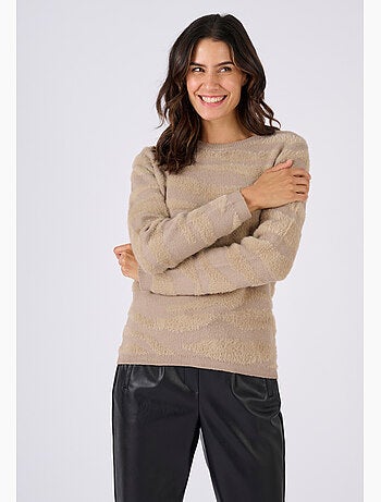 Pull motif zébré maille poilue - Damart