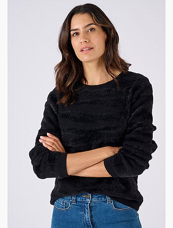 Pull motif zébré maille poilue - Damart