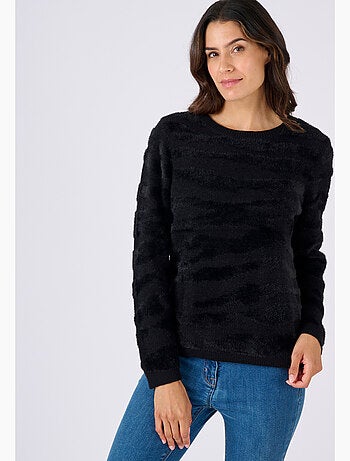 Pull motif zébré maille poilue - Damart