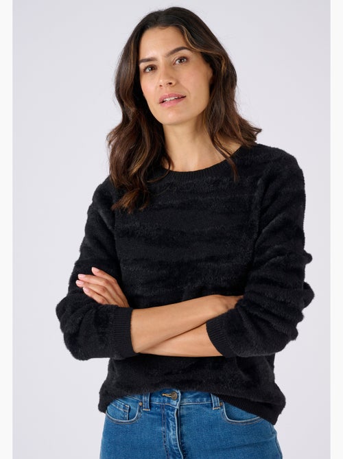 Pull motif zébré maille poilue - Damart - Kiabi