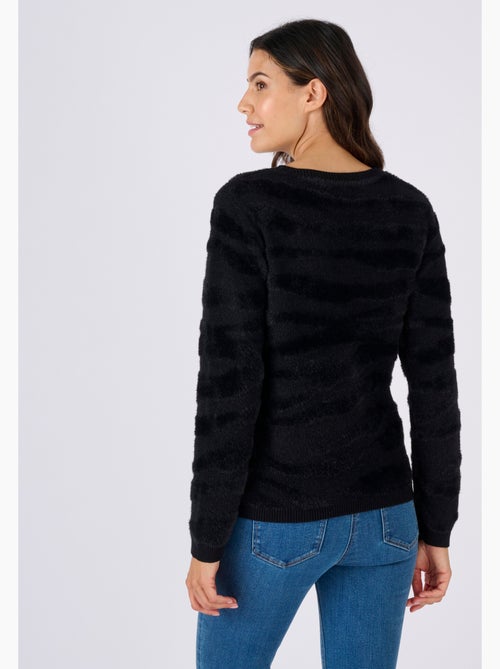 Pull motif zébré maille poilue - Damart - Kiabi