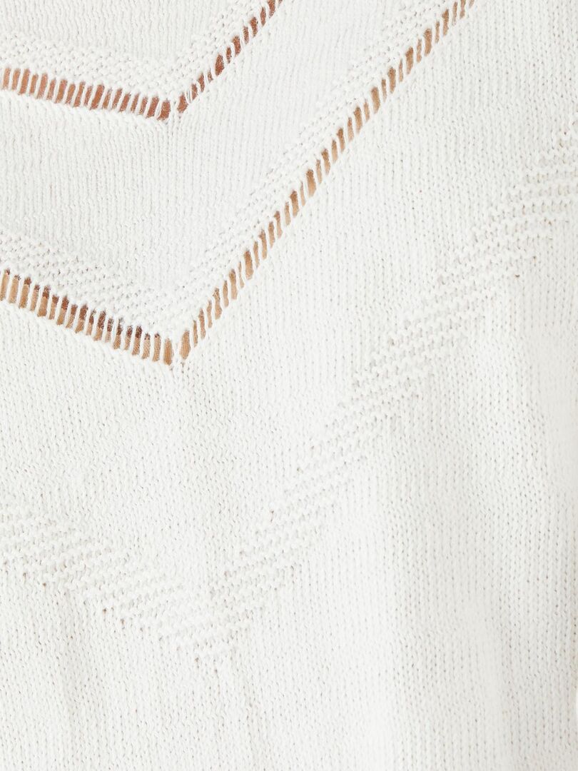 Pull blanc cassé à découpes Feng Chen Wang en solde