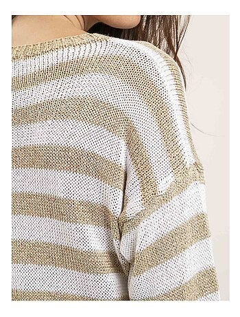 Pull motifs rayures lurex KANINA