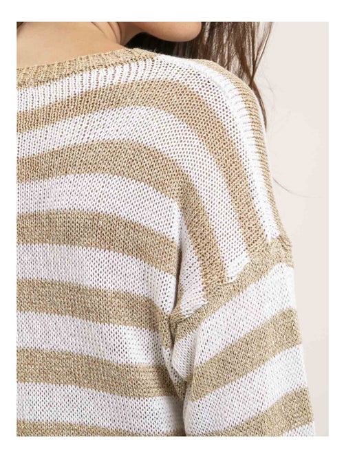 Pull motifs rayures lurex KANINA - Kiabi