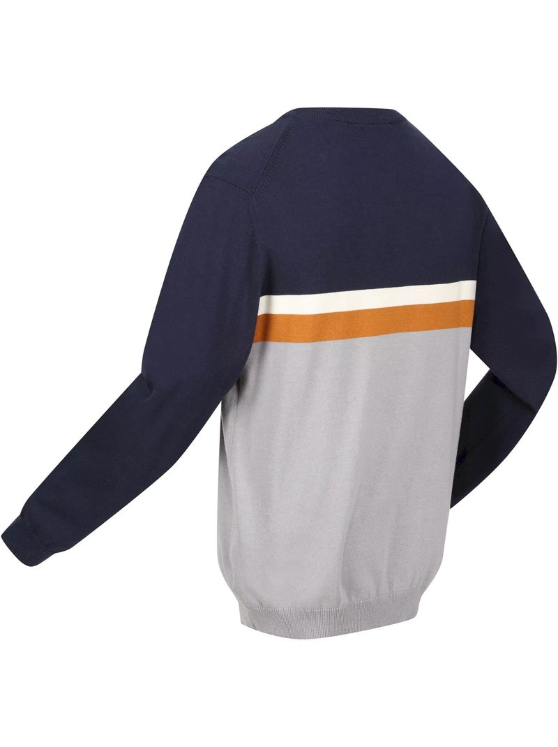 Pull motif/style blocs de couleurs kaelen - regatta Bleu marine - Kiabi