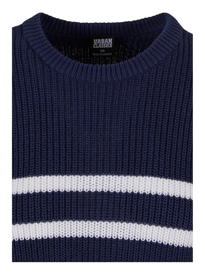 Pull motif/style rayé - urban classics Bleu Bleu marine Blanc - Kiabi