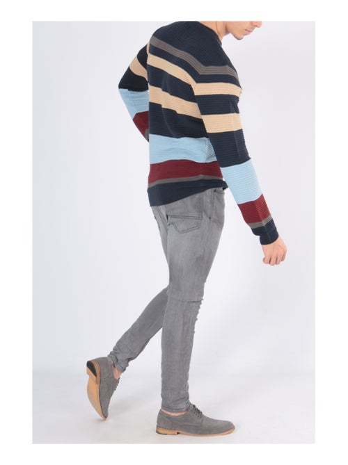 Pull multi color col rond - Kiabi