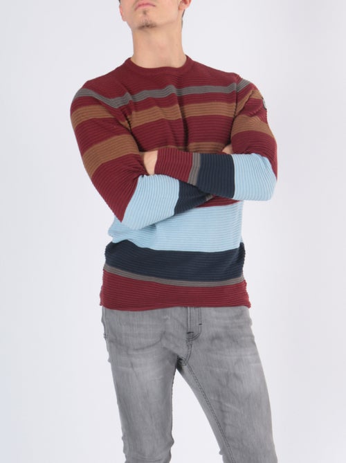 Pull multi color col rond - Kiabi