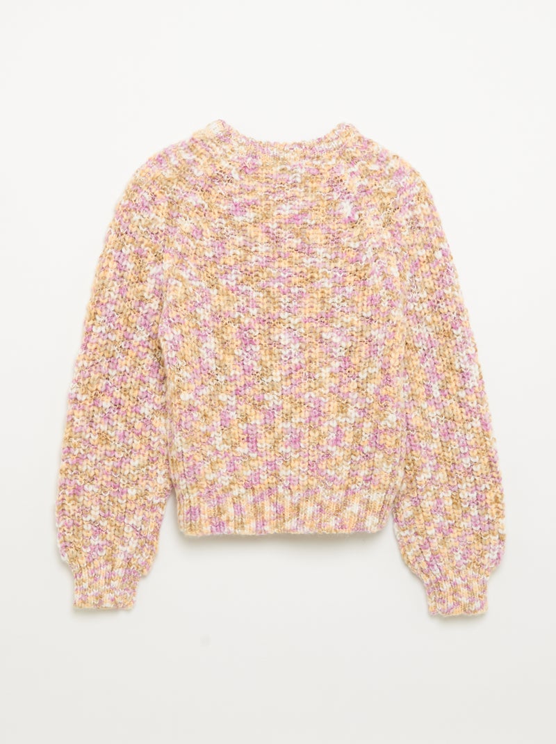 Pull multicolore en grosse maille Rose - Kiabi
