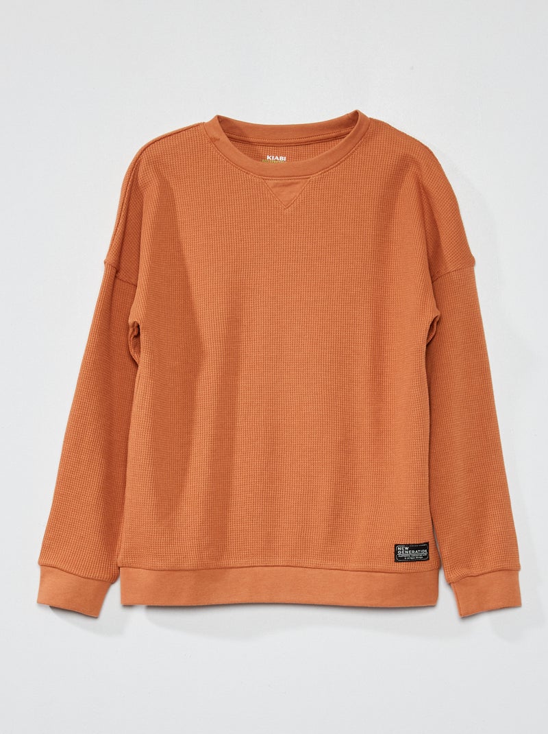 Pull nid d'abeilles Marron - Kiabi