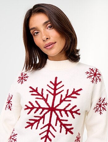 Pull 'Noël' à motif en maille grosse jauge