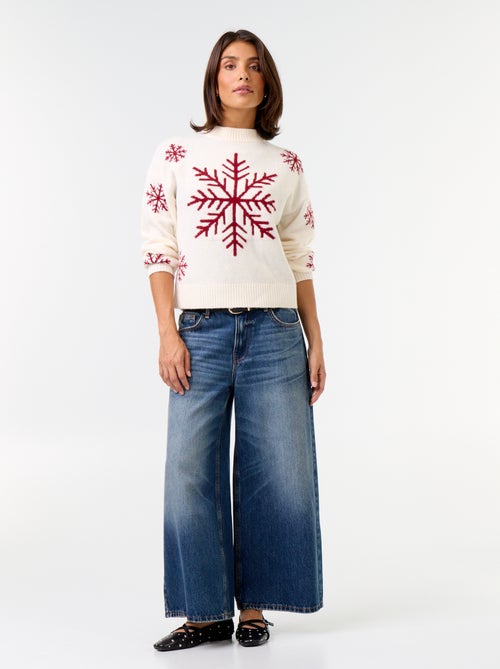 Pull 'Noël' à motif en maille grosse jauge - Kiabi Pull 'Noël' à motif en maille grosse jauge - Kiabi