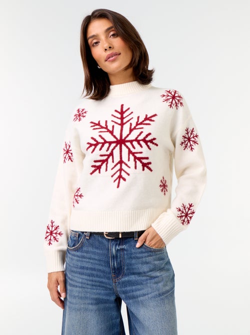 Pull 'Noël' à motif en maille grosse jauge - Kiabi Pull 'Noël' à motif en maille grosse jauge - Kiabi