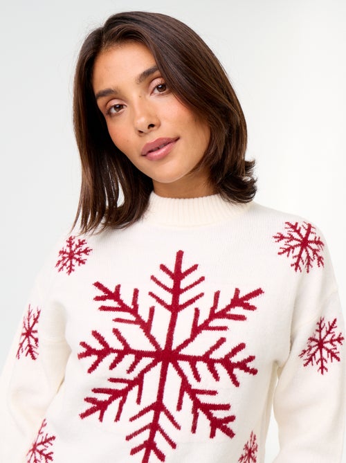 Pull 'Noël' à motif en maille grosse jauge - Kiabi Pull 'Noël' à motif en maille grosse jauge - Kiabi