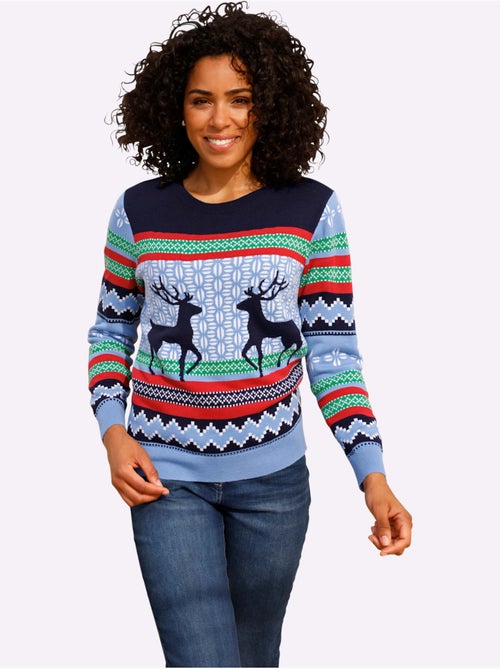 Pull norvégien joli motif norvégien - taille standard - moda vilona - Kiabi