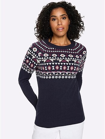 Pull norvégien manches raglan - taille standard - moda vilona