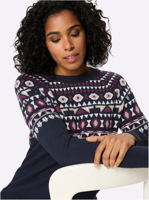 Pull Norvégien Manches Raglan - Taille Standard - Moda Vilona - Kiabi Pull Norvégien Manches Raglan - Taille Standard - Moda Vilona - Kiabi