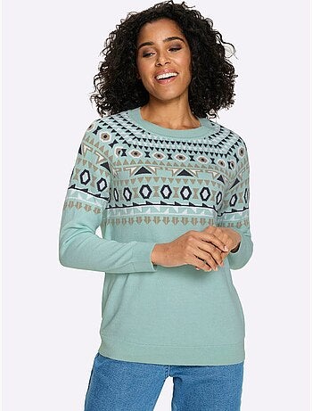 Pull Norvégien Manches Raglan - Taille Standard - Moda Vilona