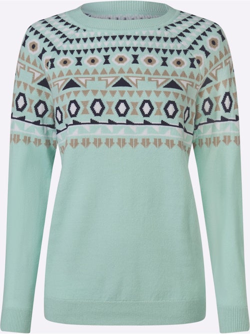 Pull Norvégien Manches Raglan - Taille Standard - Moda Vilona - Kiabi