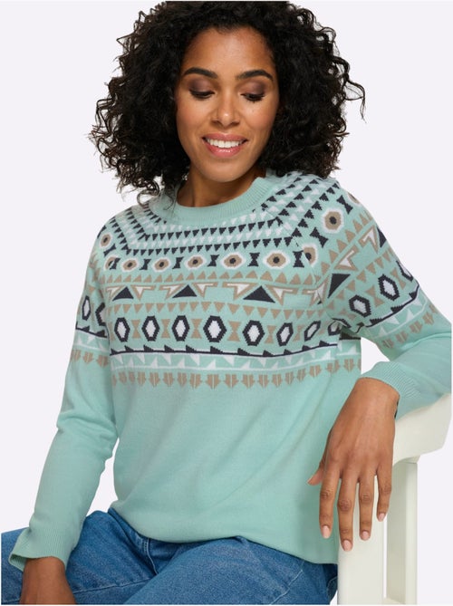 Pull Norvégien Manches Raglan - Taille Standard - Moda Vilona - Kiabi