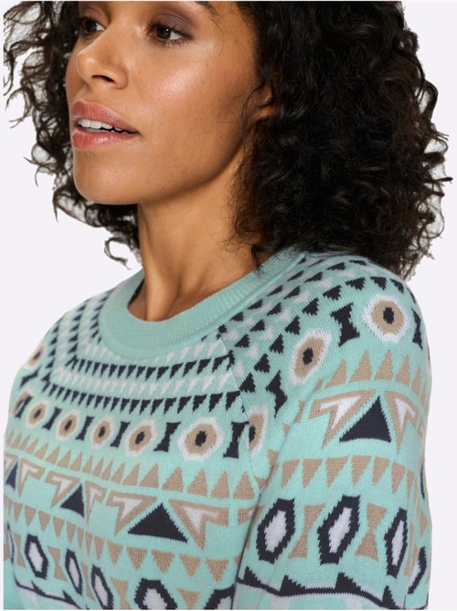 Pull Norvégien Manches Raglan - Taille Standard - Moda Vilona - Kiabi