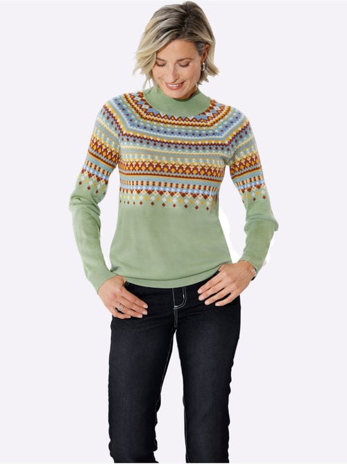 Pull norvégien manches raglan - taille standard - moda vilona - Kiabi
