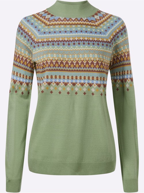 Pull norvégien manches raglan - taille standard - moda vilona - Kiabi