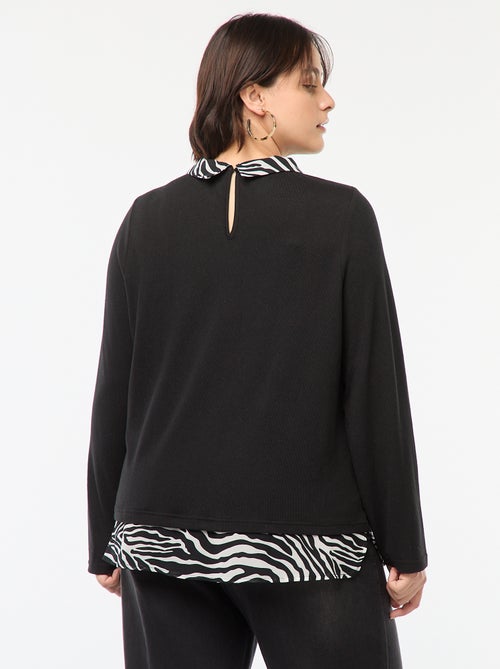 Pull 'Only Carmakoma' effet 2 en 1 chemisier - Kiabi