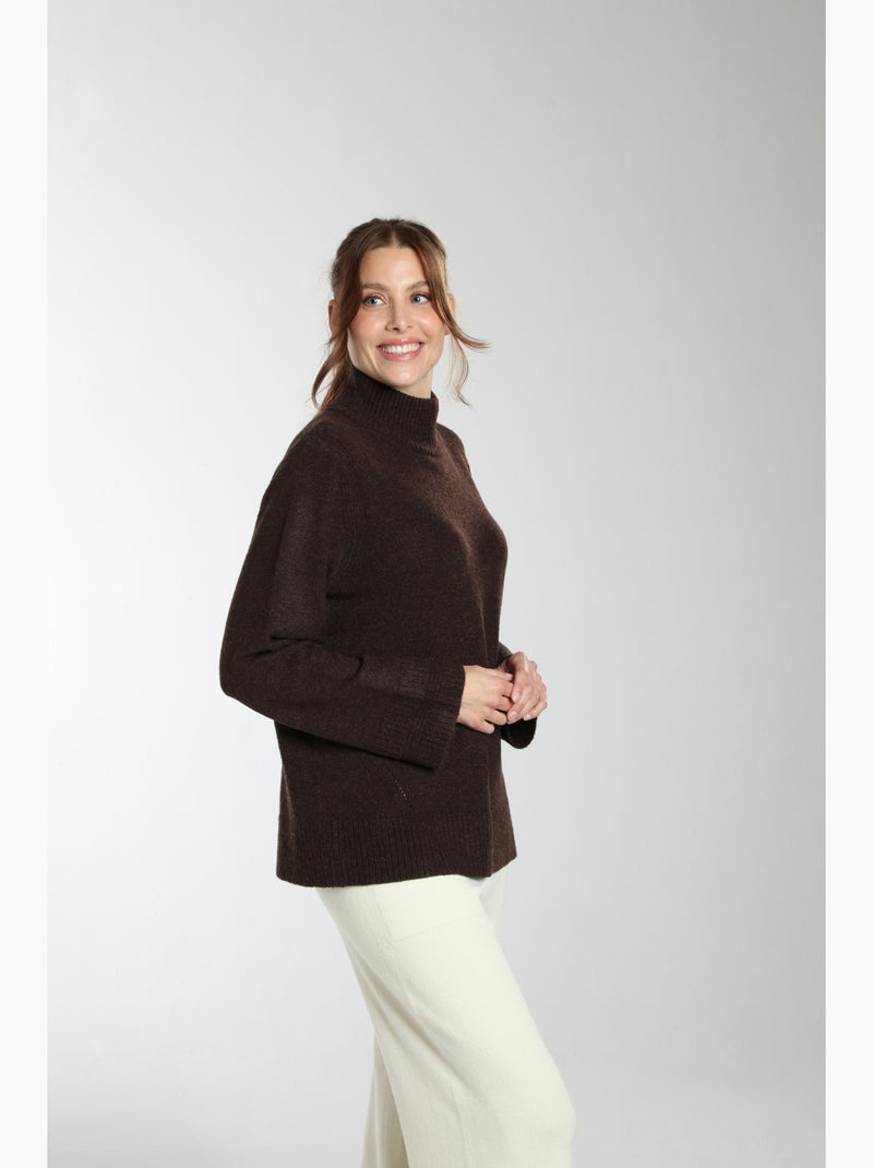 Pull Otto  | Gerard Pasquier Avec Col Cheminée | Gerard Pasquier Marron chocolat - Kiabi