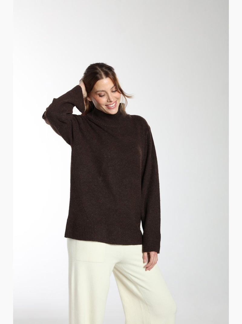 Pull Otto  | Gerard Pasquier Avec Col Cheminée | Gerard Pasquier Marron chocolat - Kiabi