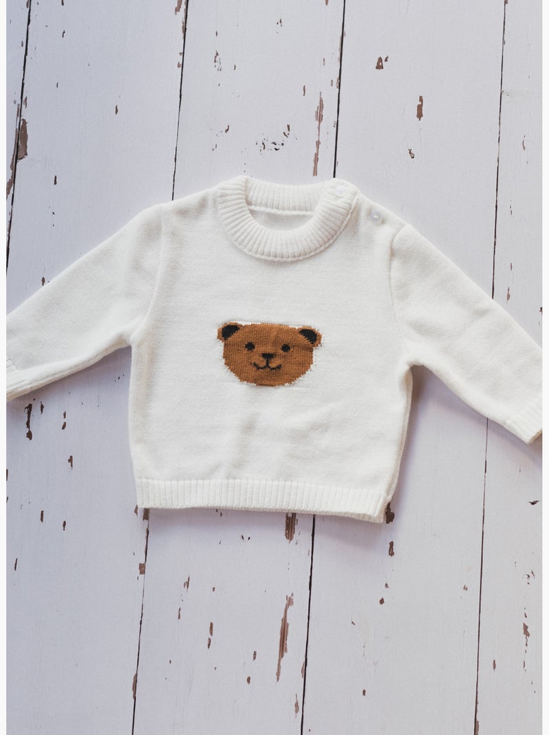 Pull ourson Ecru - Kiabi