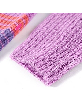 Pull-over en maille rayée et col rond manches longues - vidaxl