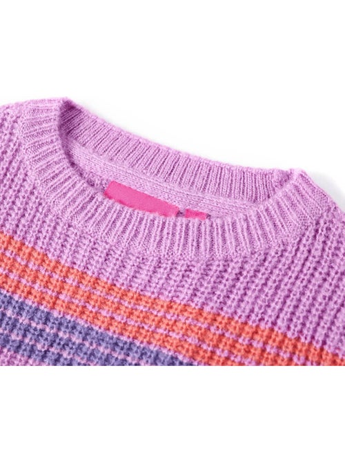 Pull-over en maille rayée et col rond manches longues - vidaxl - Kiabi Pull-over en maille rayée et col rond manches longues - vidaxl - Kiabi