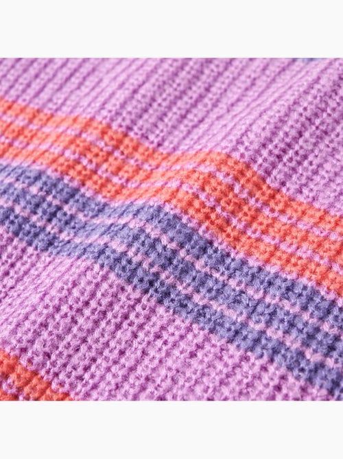 Pull-over en maille rayée et col rond manches longues - vidaxl - Kiabi Pull-over en maille rayée et col rond manches longues - vidaxl - Kiabi