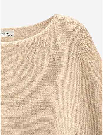 Pull oversize à col bateau en maille côtelée mixray