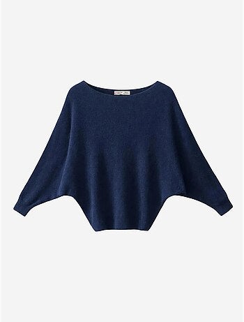 Pull oversize à col bateau en maille côtelée mixray