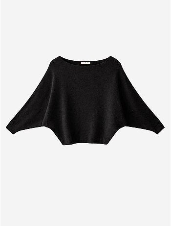 Pull oversize à col bateau en maille côtelée mixray