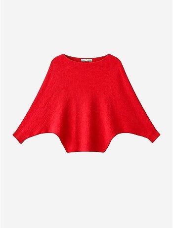 Pull oversize à col bateau en maille côtelée mixray
