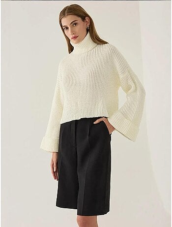 Pull oversize à col montant