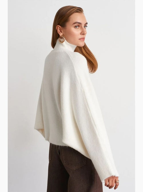 Pull oversize à col roulé côtelé dilvin - Kiabi