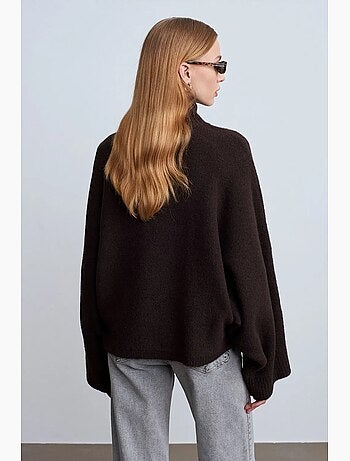 Pull oversize à col roulé côtelé dilvin